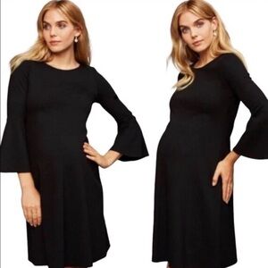 Isabella Oliver x A Pea in the Pod Maternity Black Flare Sleeve Dress Size 2